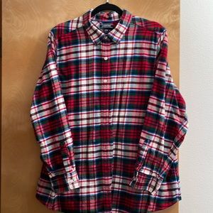 EUC Lands’ End 20W Cotton Flannel Shirt - Holiday Plaid. Cute!!!